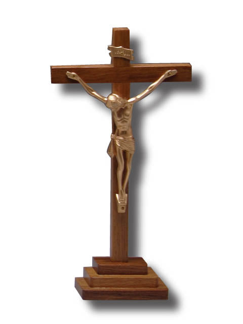 Crucifix - Standing Crucifix (wooden with plastic base)