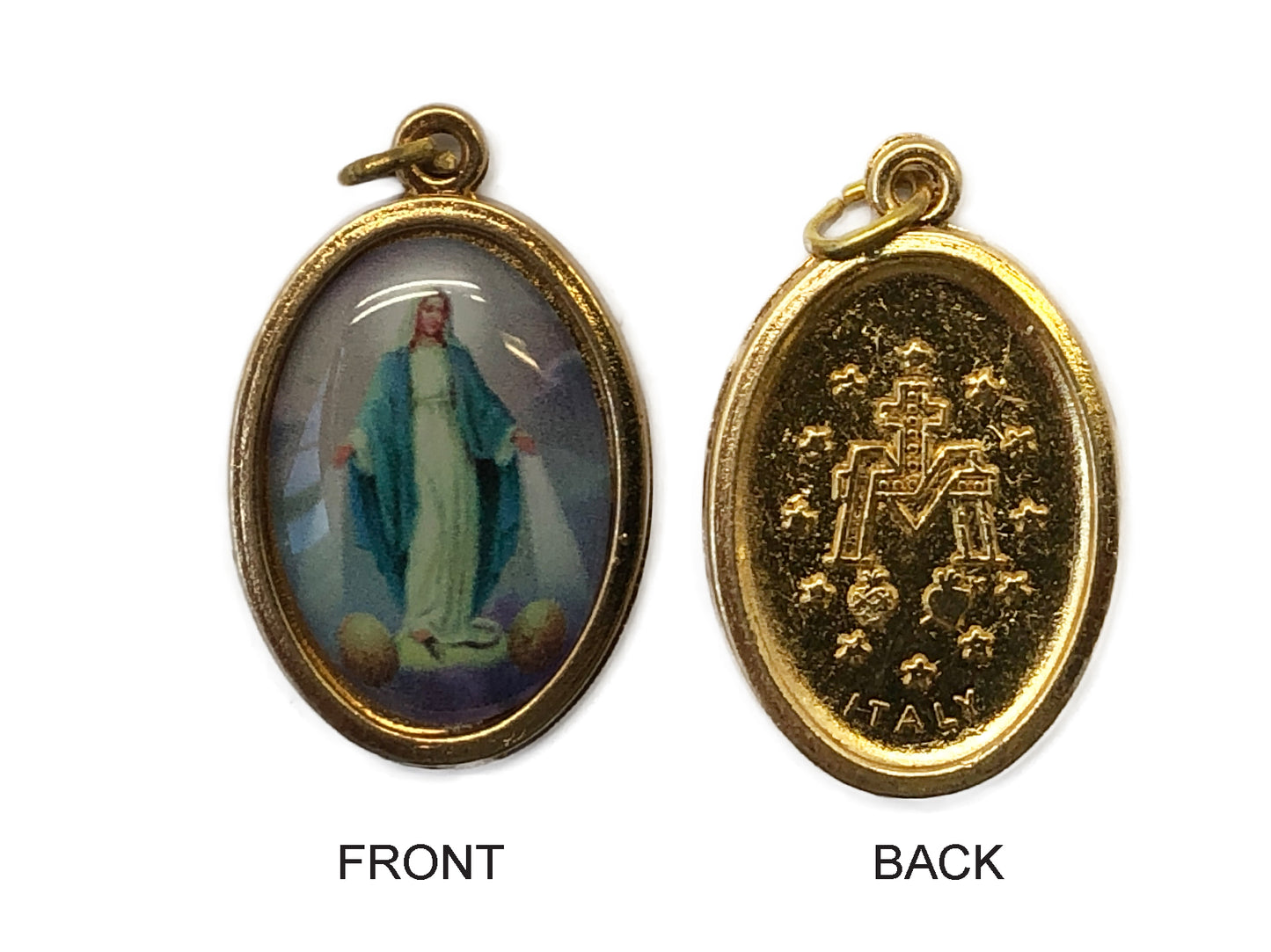 Devotional Religious Medal - Miraculous - Our Lady of Grace (gilt)