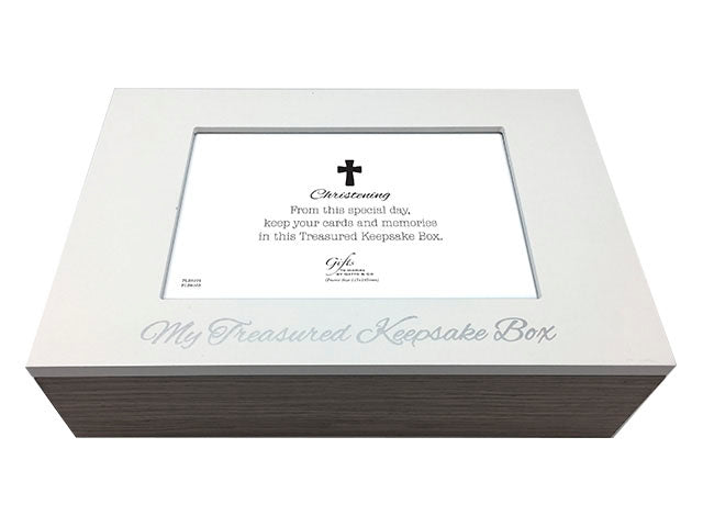 Keepsake Box - Christening Treasured Keepsake Box (white)