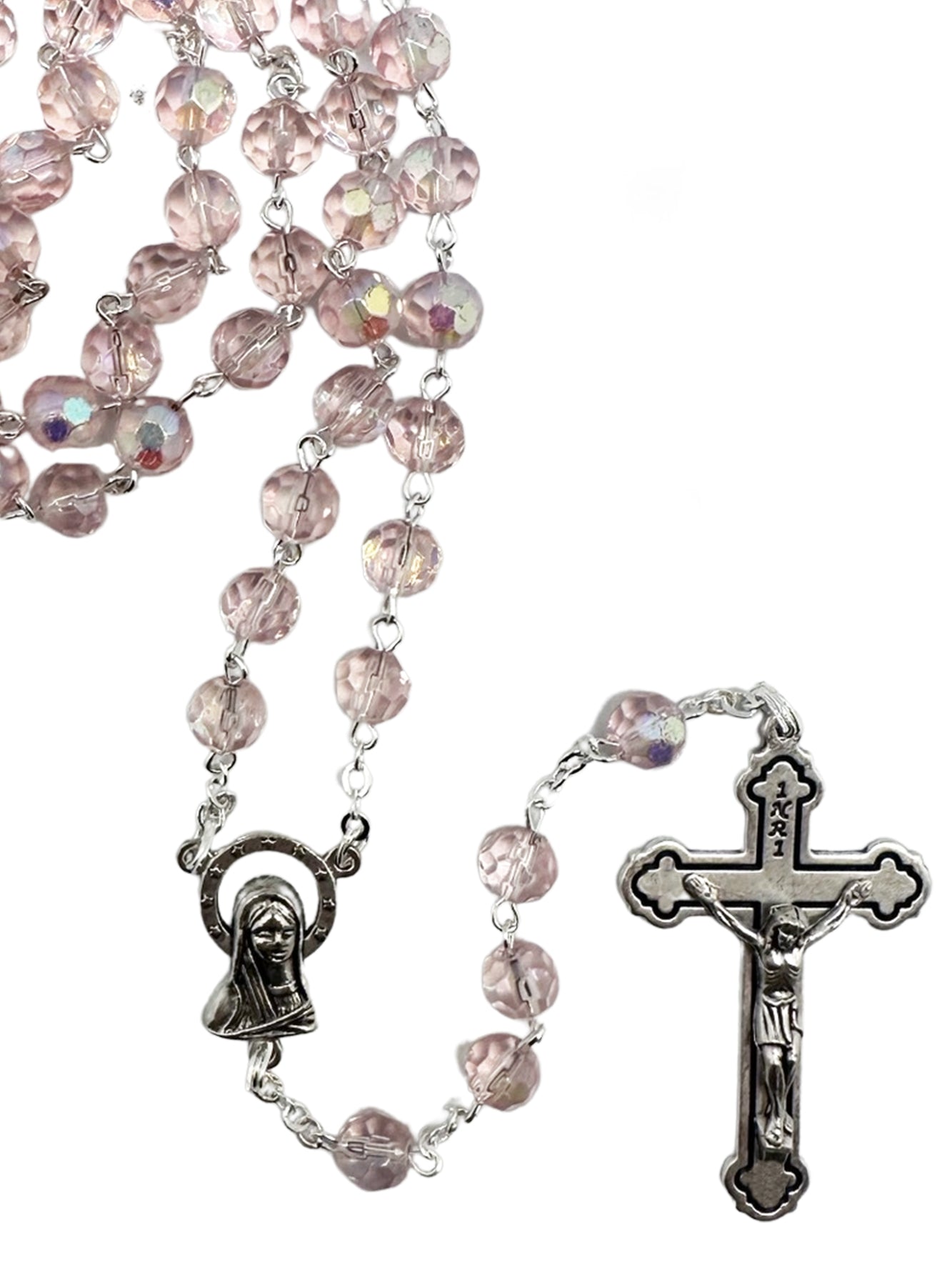 Rosary - Glass Aur Bor Rosary (pink)