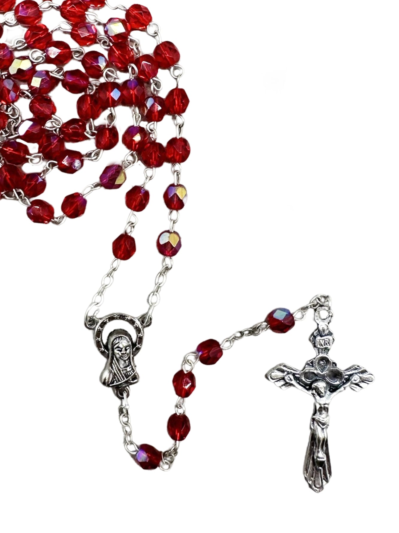 Rosary (Crystal) - Ruby (5mm Beads)