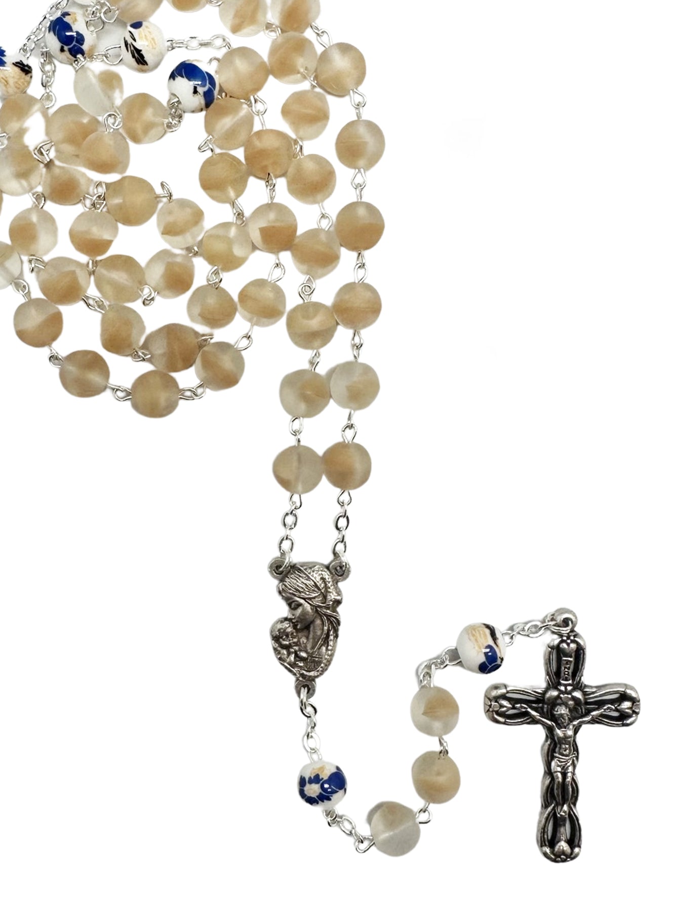 Rosary - Frosted Glass Rosary (beige)