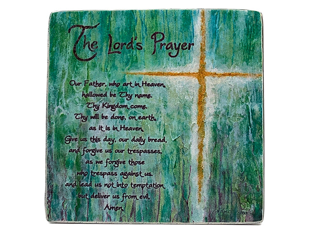 Lord's Prayer Painted Plaque (painted metal)