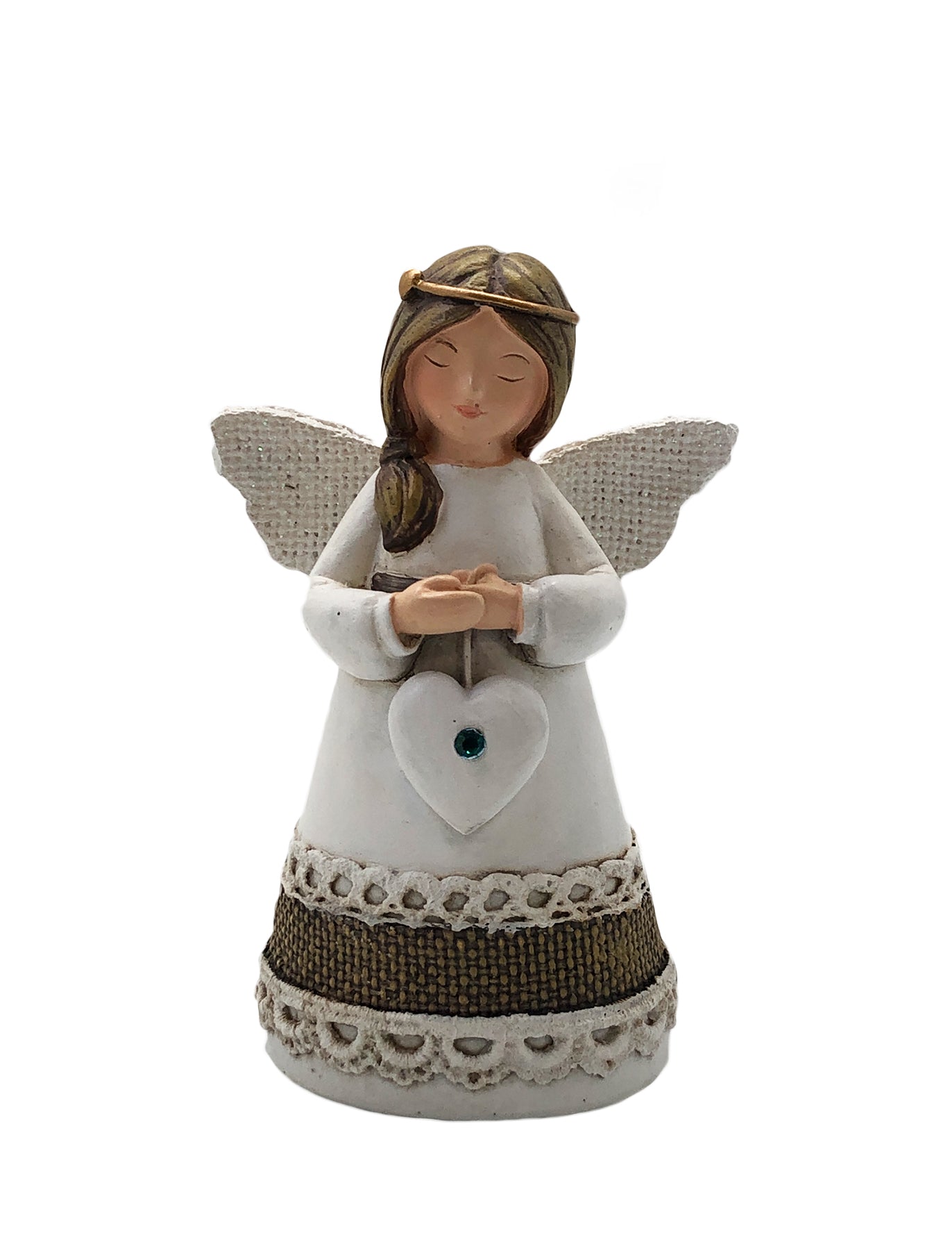 Statue - Little Blessing Angel - Emerald Stone (105mm tall)