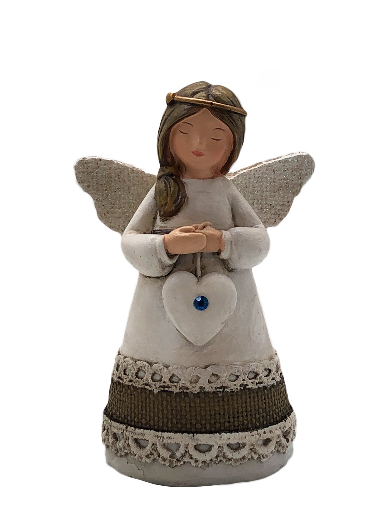 Statue - Little Blessing Angel - Sapphire Stone (105mm tall)