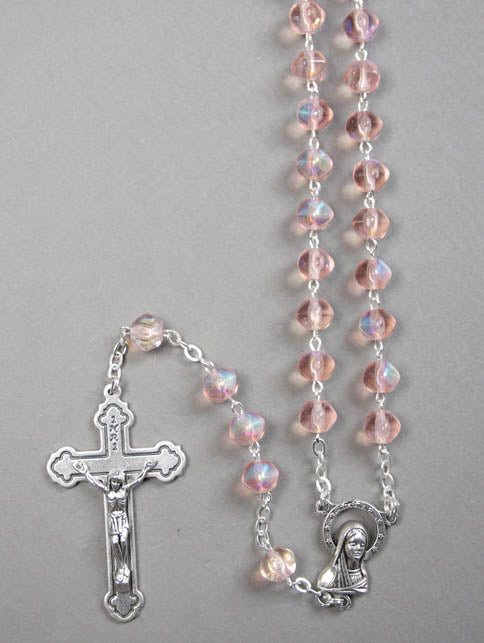 Rosary - Glass Aur Bor Rosary (pink)