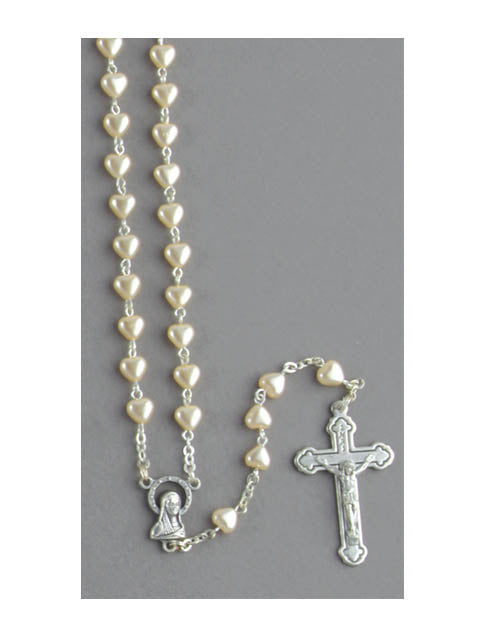 Rosary - Immitation Mother of Pearl (Heartshape)