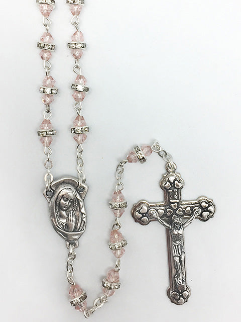 Rosary - Rosary with Diamente (pink)