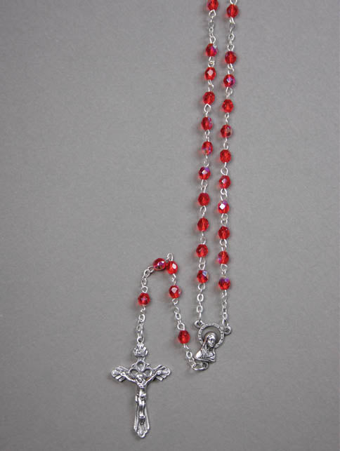 Rosary (Crystal) - Ruby (5mm Beads)