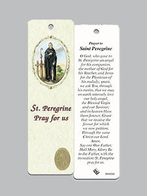 Laminated Bookmark (with Medal) - St Peregrine (155x45mm)