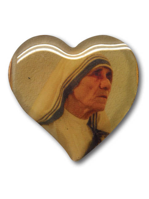 Car Plaque - Mother Teresa - Heart Shaped (35mm wide)