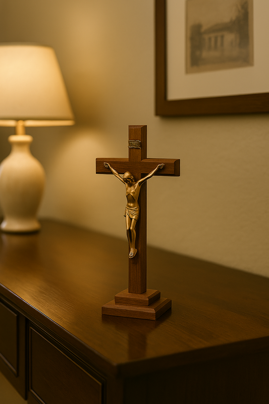 Crucifix - Standing Crucifix (wooden with plastic base)
