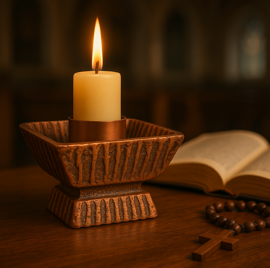 Candleholder (Bronze - 110mm wide) suitable for a 40mm candle