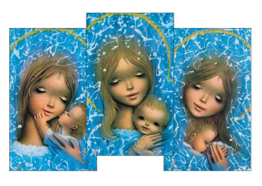 Holy Card x 3 - Luce Series - Mother and Child - Set of 3 (67 x 117mm)