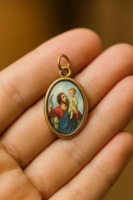 Devotional Religious Medal - St Christopher (gilt)
