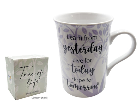 Drink Mug - "Learn from Yesterday, Live for Today, Hope for Tomorrow" (75mm diameter)