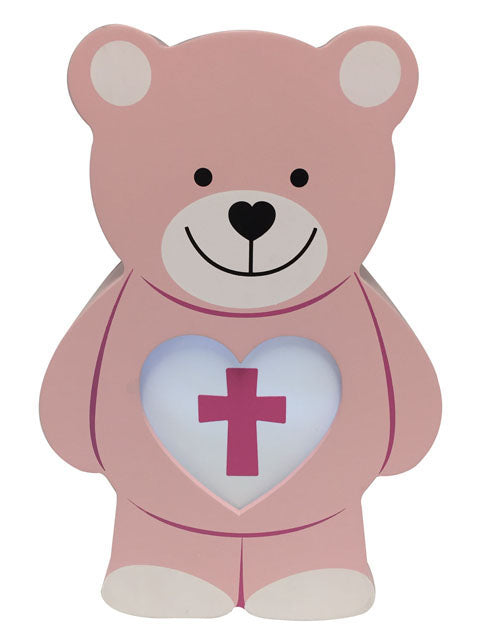 Night Light - Bear  - Pink - 120x190mm - 2xAA (not included)