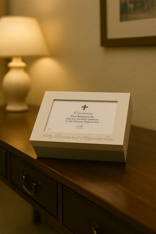 Keepsake Box - Christening Treasured Keepsake Box (white)