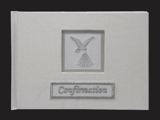 Confirmation - Guest Book - Fabric Cover and Embroidered (200 x 145mm)