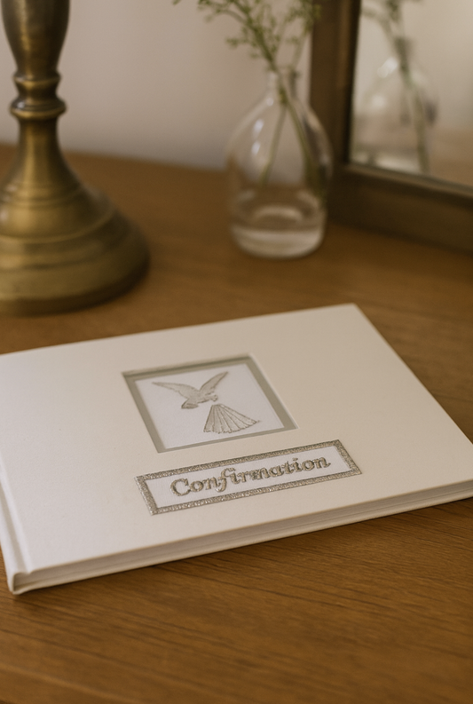 Confirmation - Guest Book - Fabric Cover and Embroidered (200 x 145mm)