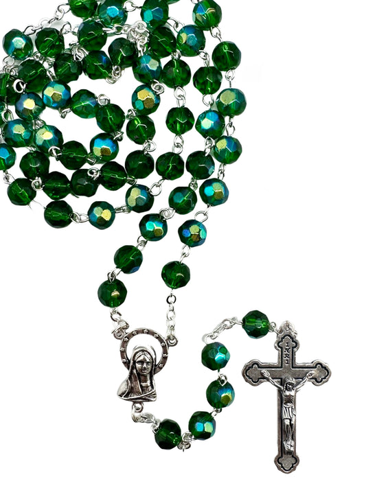 Rosary - Glass Aur Bor Rosary (green)