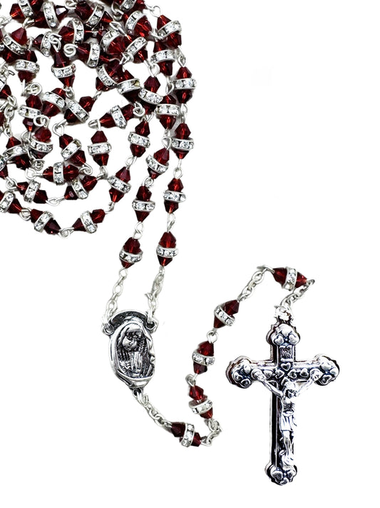 Rosary - Rosary with Diamente (red)