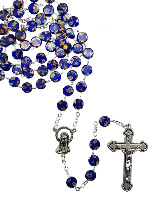 Rosary - Murano Glass Look Rosary Bead (blue)