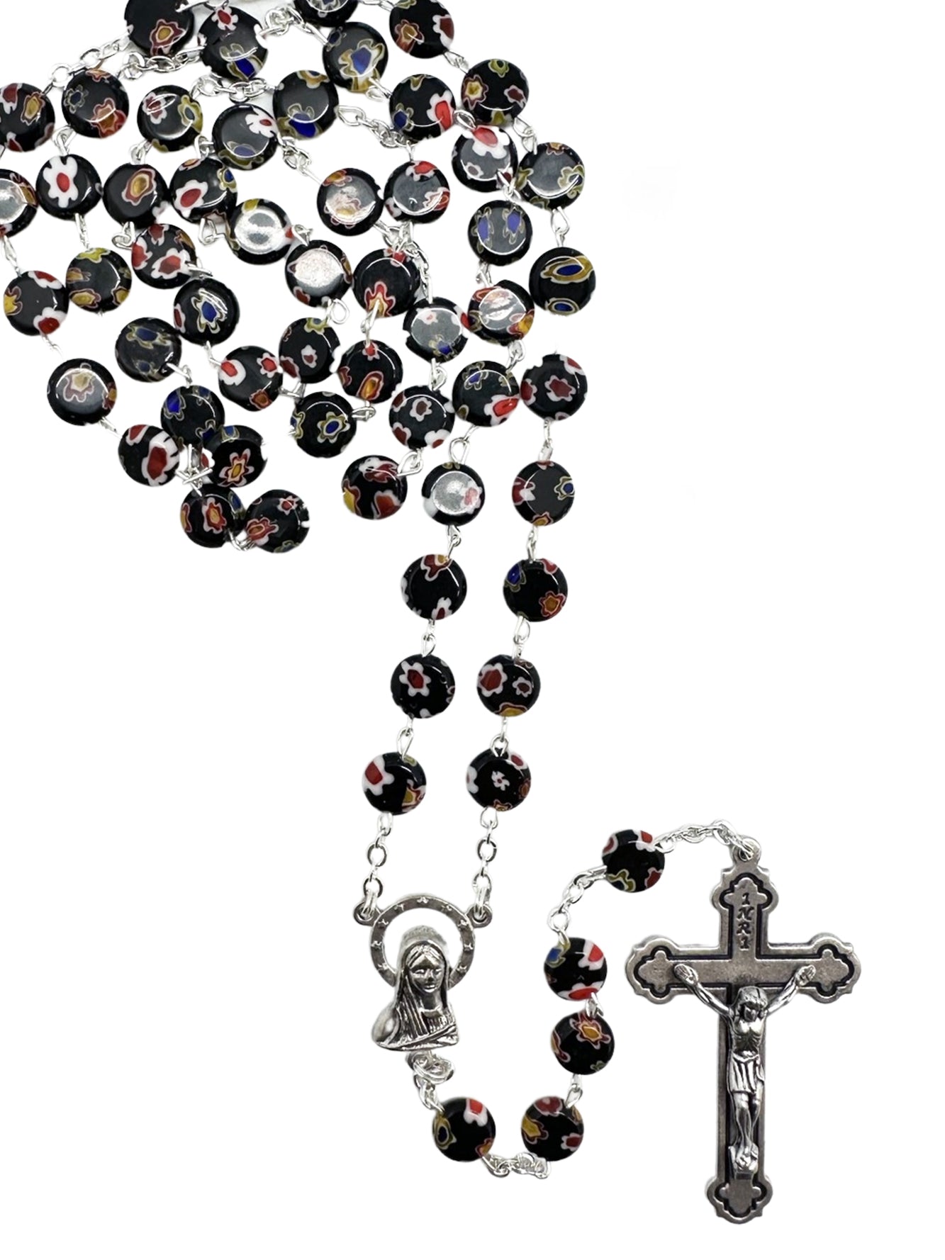 Rosary - Murano Glass Look Rosary Bead (black)