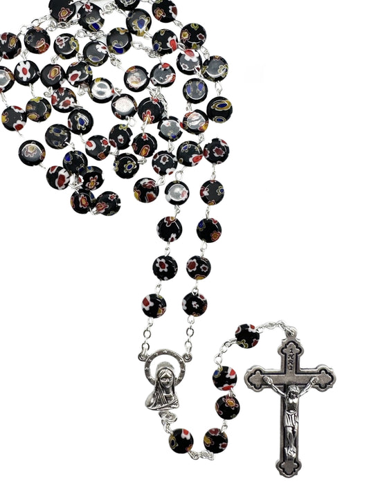 Rosary - Murano Glass Look Rosary Bead (black)