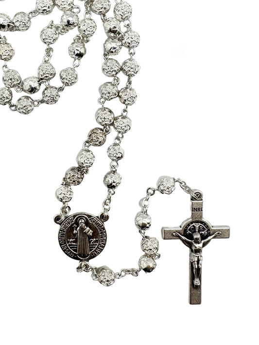Rosary - St Benedict Rosary (silver metal)