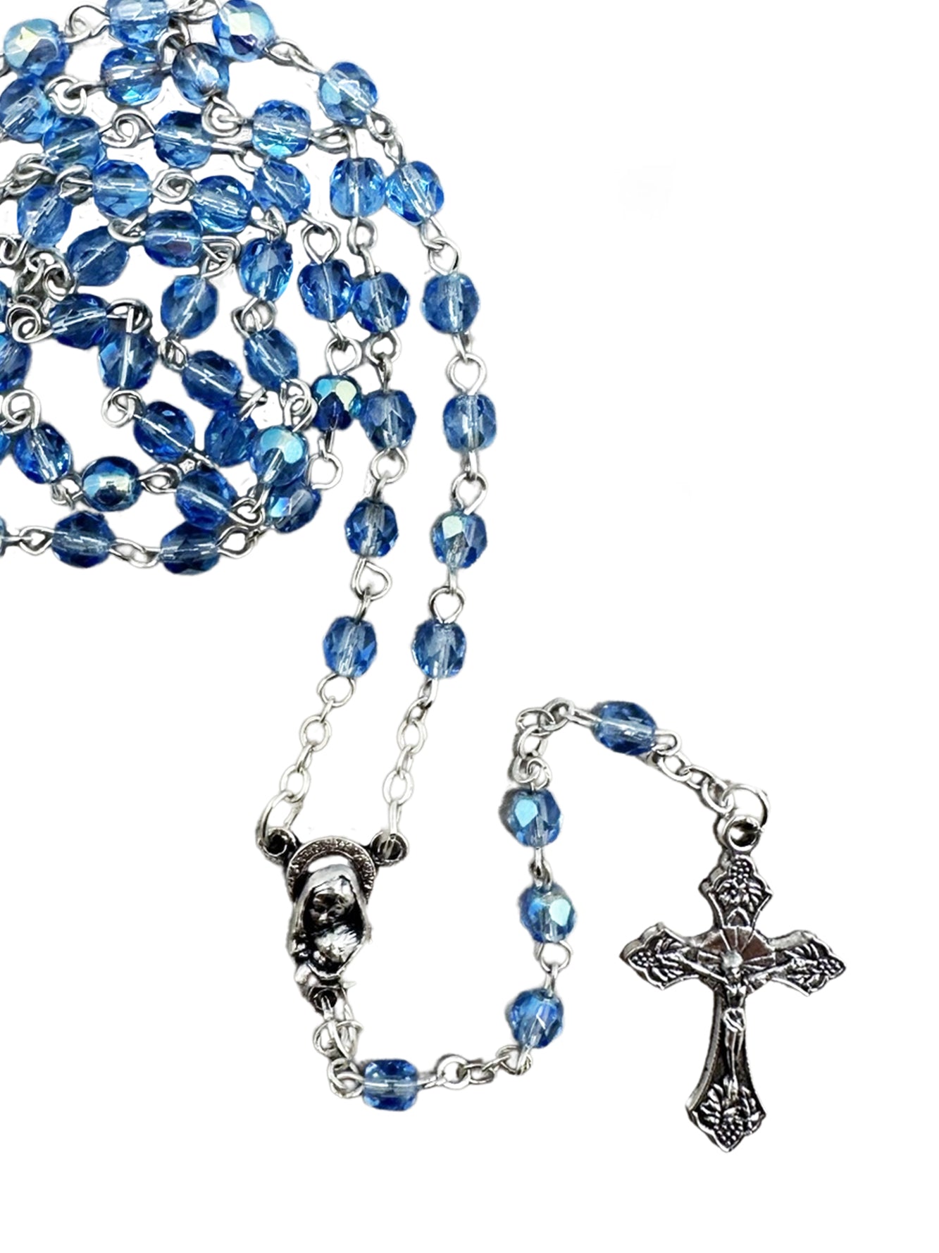 Rosary (Crystal) - Blue (4mm Beads)