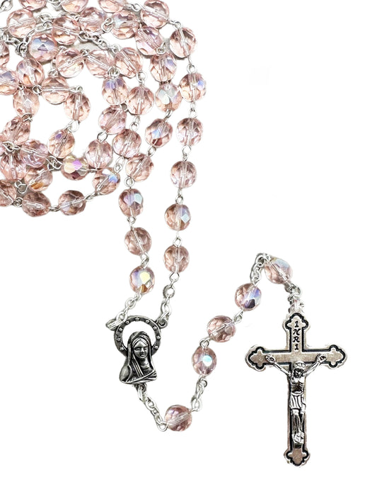 Rosary - Crystal Ab Rosary (pink)