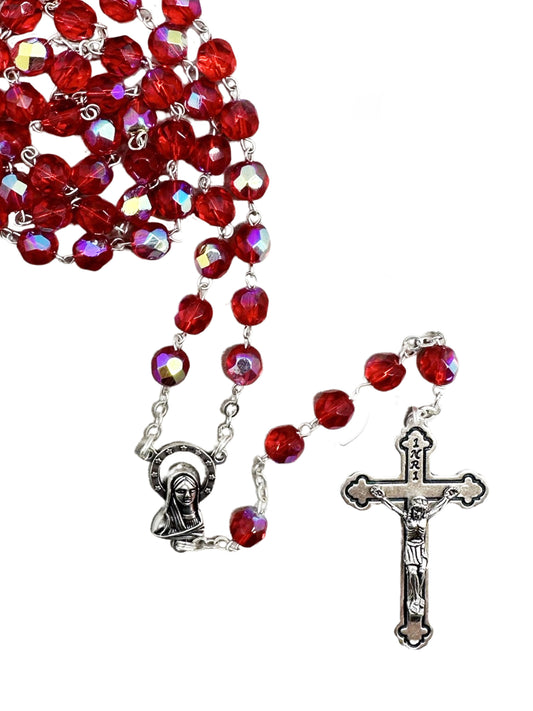 Rosary - Crystal Ab Rosary (ruby)