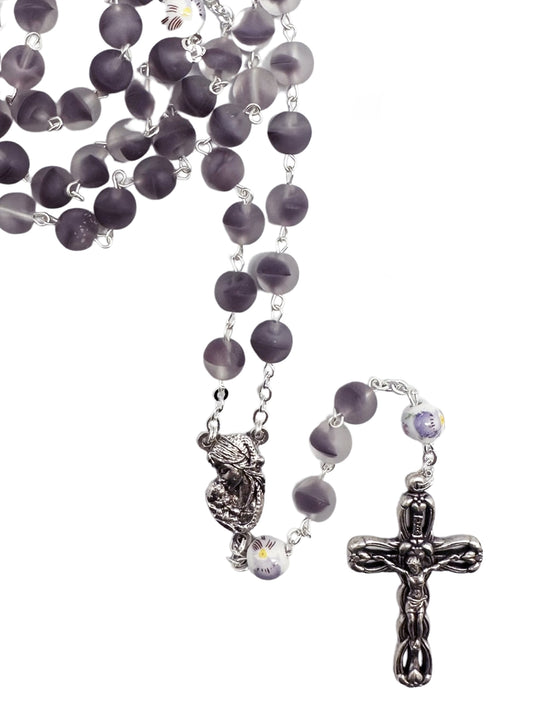 Rosary - Frosted Glass Rosary (purple)