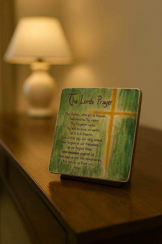 Lord's Prayer Painted Plaque (painted metal)