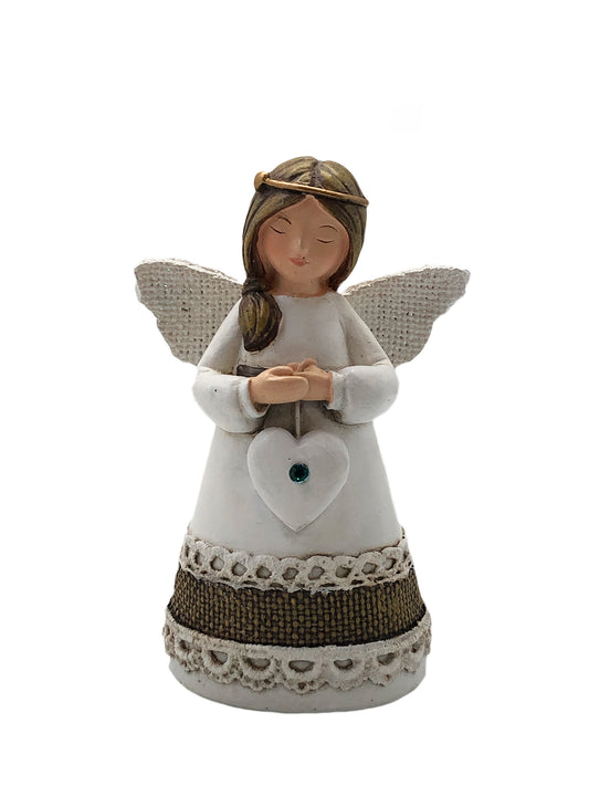 Statue - Little Blessing Angel - Emerald Stone (105mm tall)