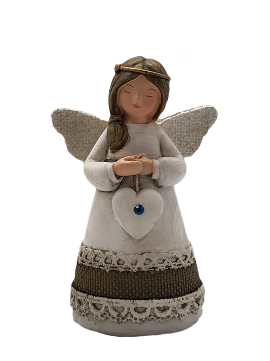 Statue - Little Blessing Angel - Sapphire Stone (105mm tall)