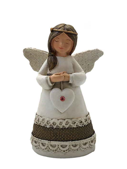 Statue - Little Blessing Angel - Pink Tourmaline Stone (105mm tall)