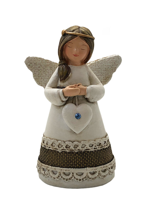 Statue - Little Blessing Angel - Turquoise Stone (105mm tall)