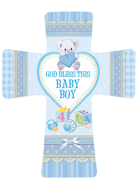 Cross - Standing / Hanging Cross - Baby Boy (porcelain)