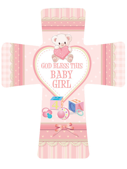 Cross - Standing / Hanging Cross - Baby Girl (porcelain)