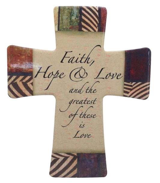 Cross - Standing / Hanging Cross - Faith Hope Love (porcelain)