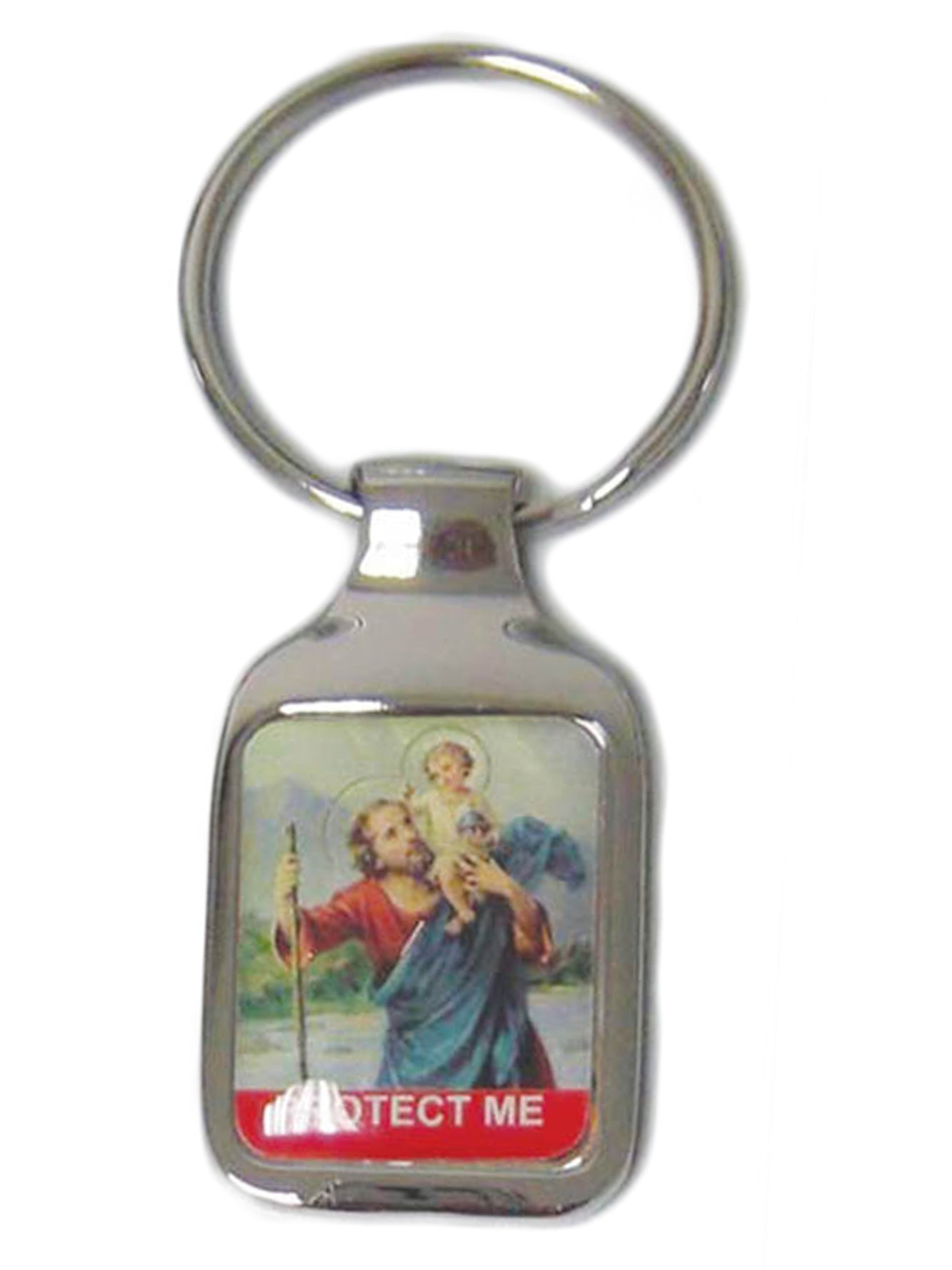 Keyring - St Christopher - Square (metal)