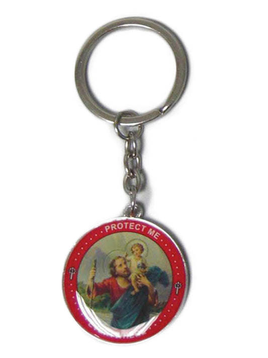 Keyring - St Christopher - Round (metal)