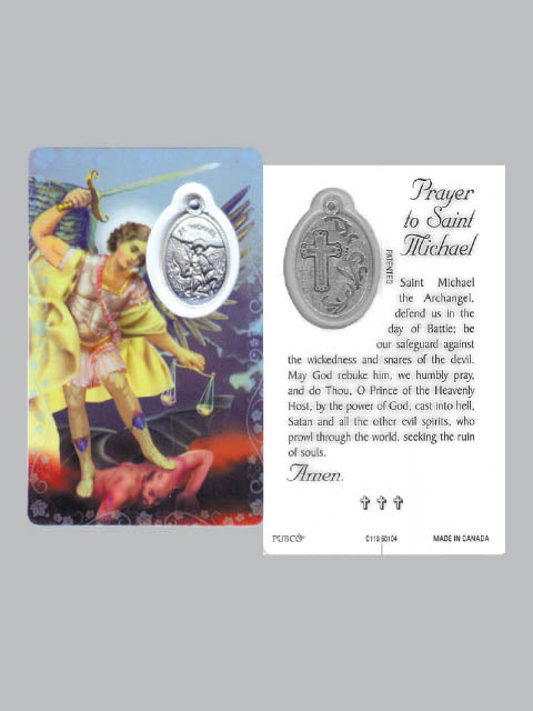Laminated Card and Medal - St Michael