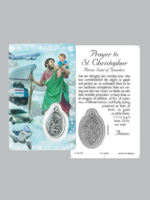 Laminated Card and Medal - St Christopher