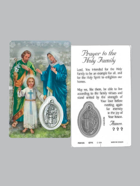 Laminated Card and Medal - Holy Family