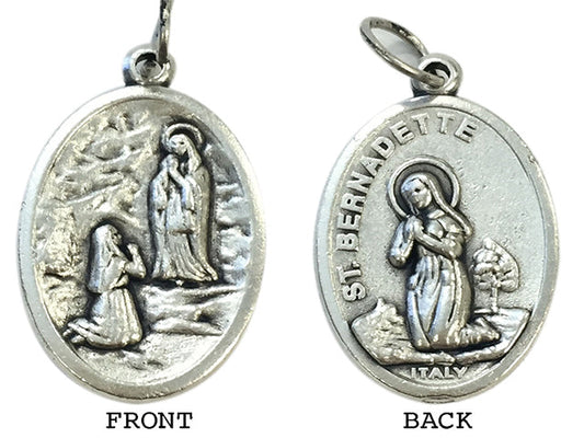 Devotional Religious Medal - Our Lady of Lourdes / Saint Bernadette Soubirous