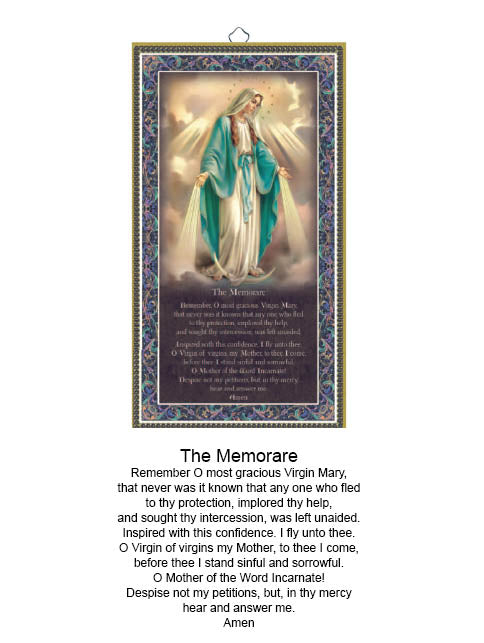 Prayer Plaque - Memorare (wooden - hanging)