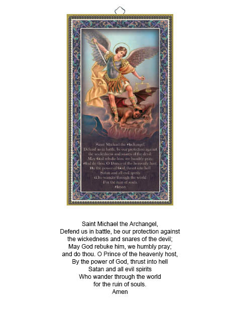 Prayer Plaque - St Michael (wooden - hanging)